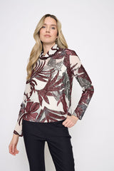 Long Sleeve Draped Neck Top