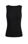 Sleeveless Boat Neck Rib Knit Top