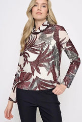 Long Sleeve Draped Neck Top