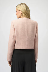 Long Sleeves Bouclé Collarless Jacket