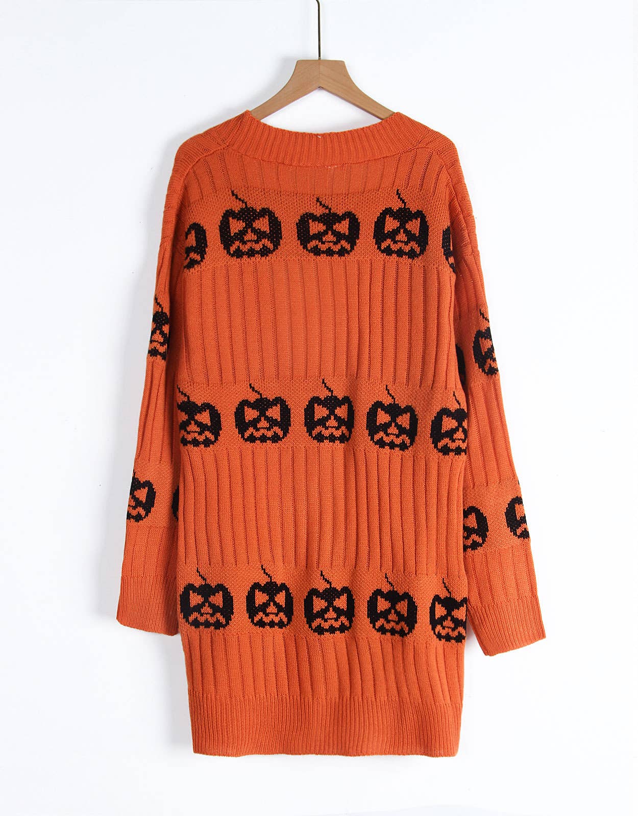 Halloween Pumpkin Jacquard Knit Cardigan