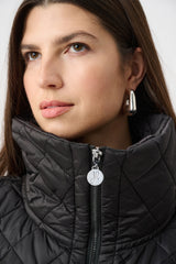 Quilted Nylon Shawl-Neck Boxy Vest