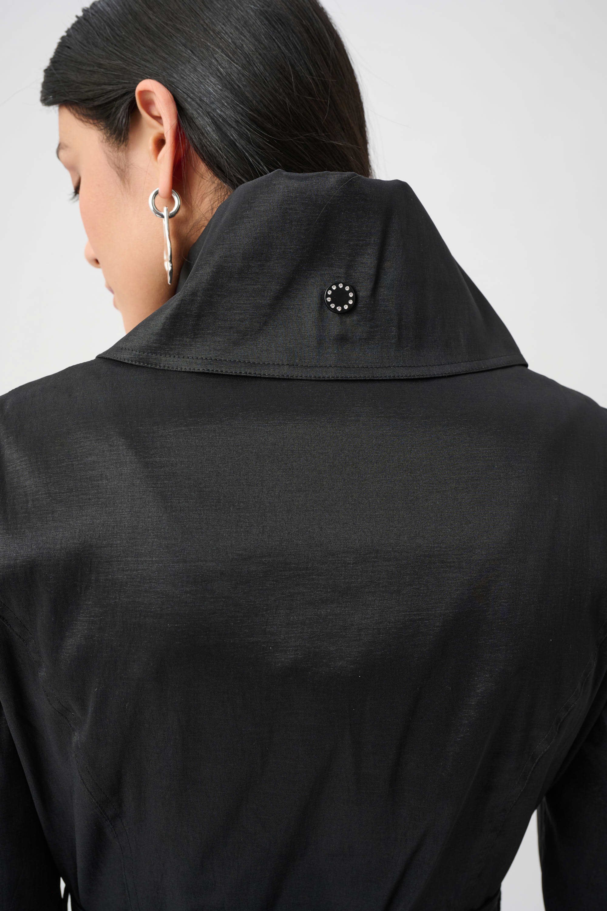 Stretch Taffeta Fit & Flair Balloon Coat