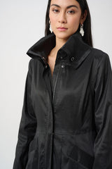 Stretch Taffeta Fit & Flair Balloon Coat