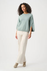 Button Tulip Sleeve Sweater