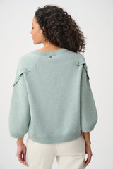 Button Tulip Sleeve Sweater