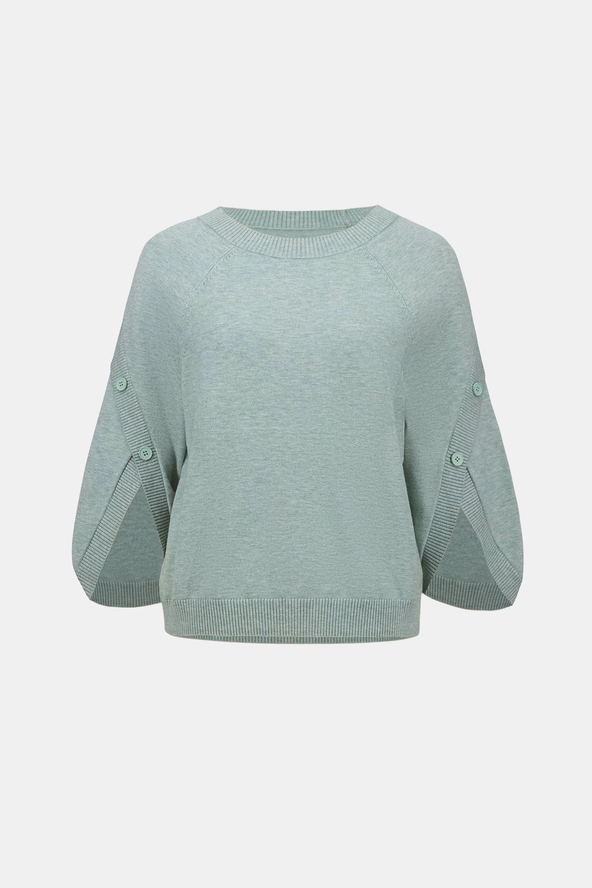 Button Tulip Sleeve Sweater