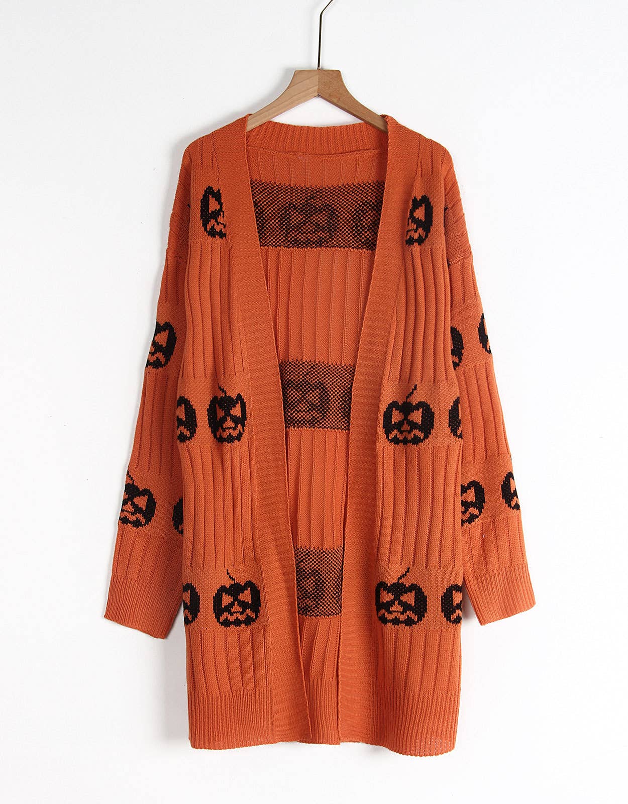 Halloween Pumpkin Jacquard Knit Cardigan