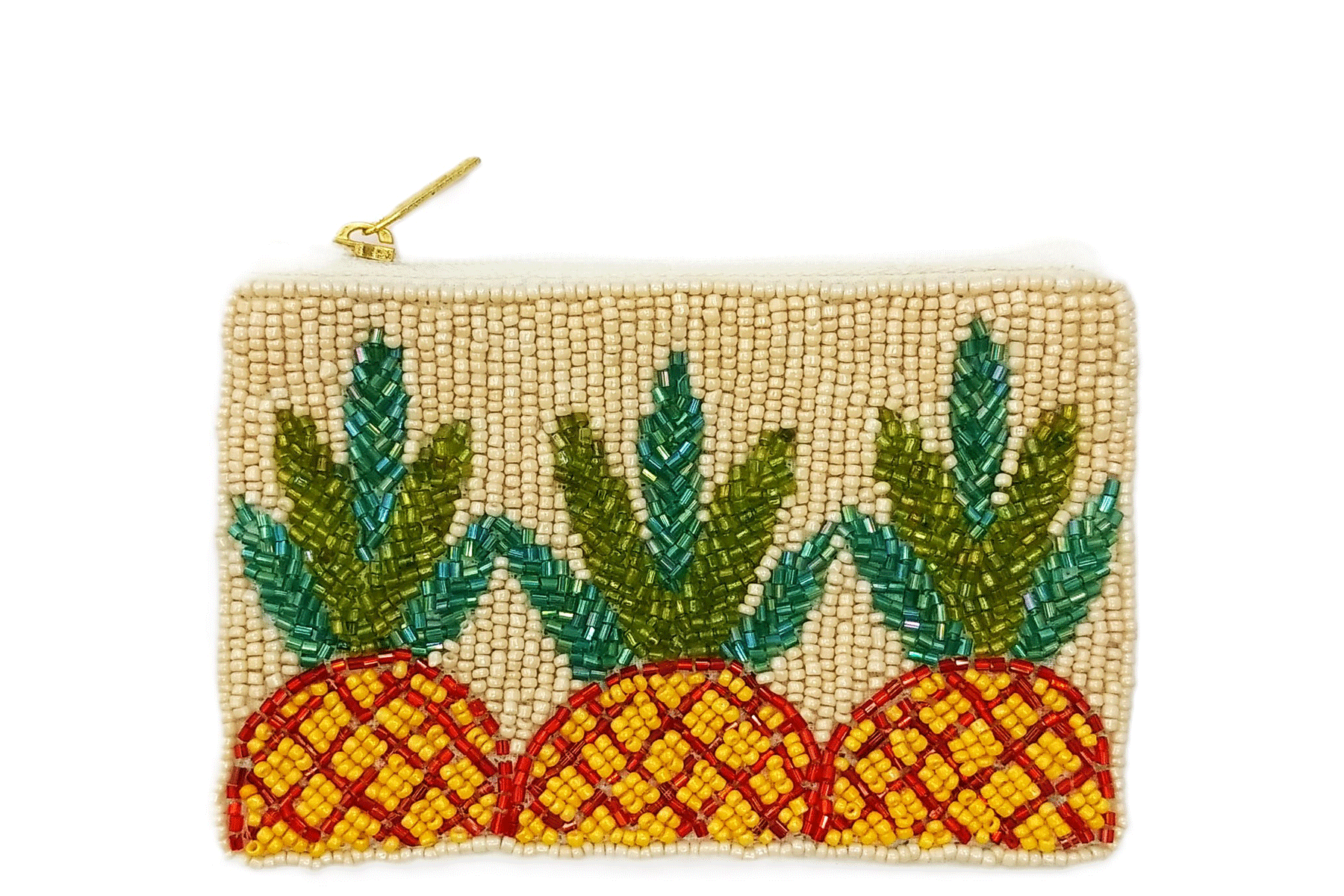 Ladies Fully Beaded Pineapple Themed Coin Purse