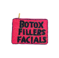 Ladies Bottox Fillers Facials Beaded Coin Purse