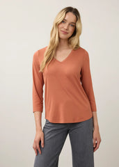3/4 Sleeve V-Neck Top