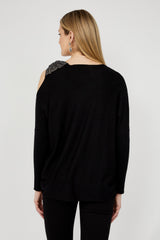 Frank Lyman 253741 Crew Neck Jewel Pullover Sweater