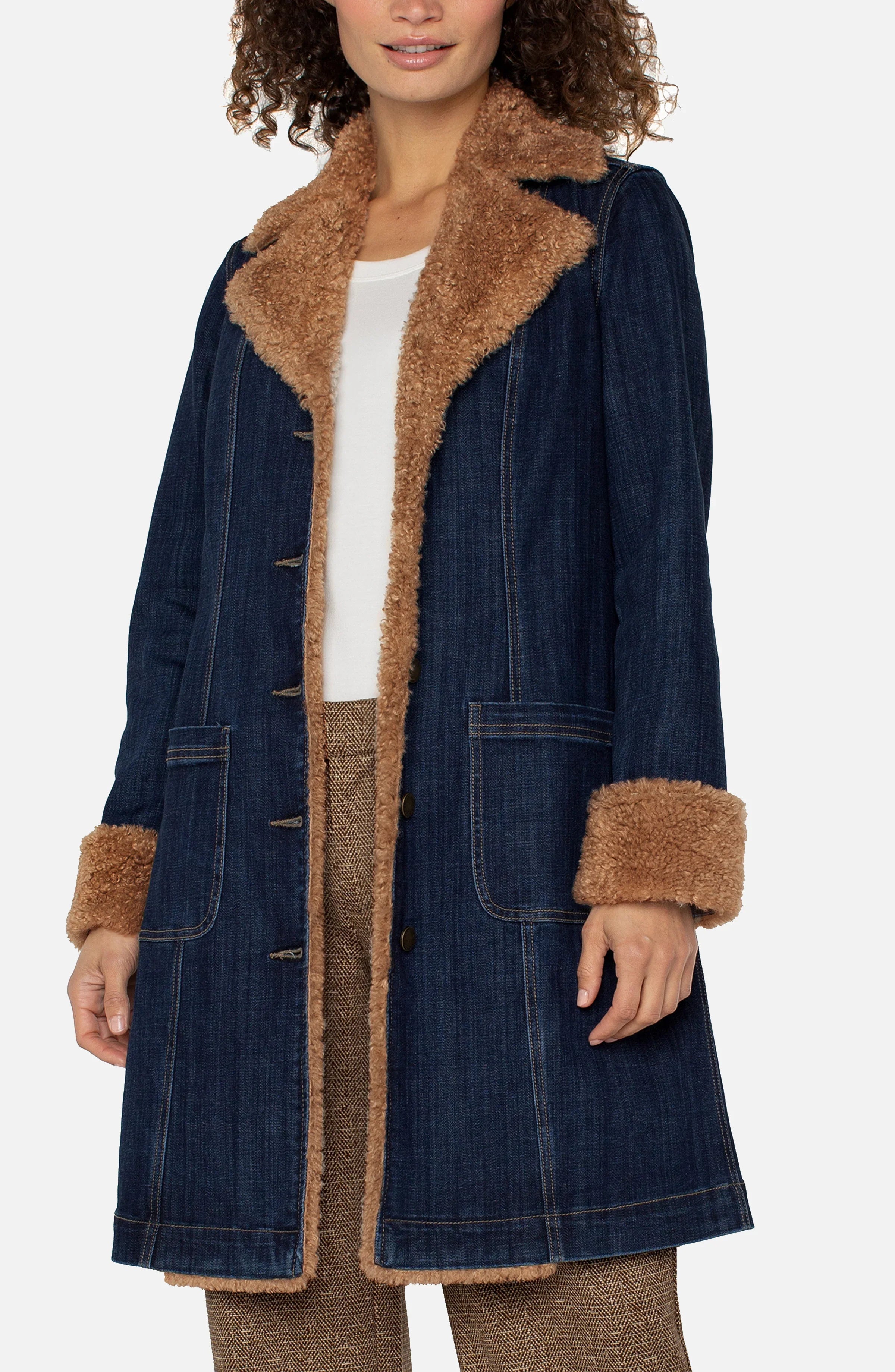 Sherpa Trimmed Coat
