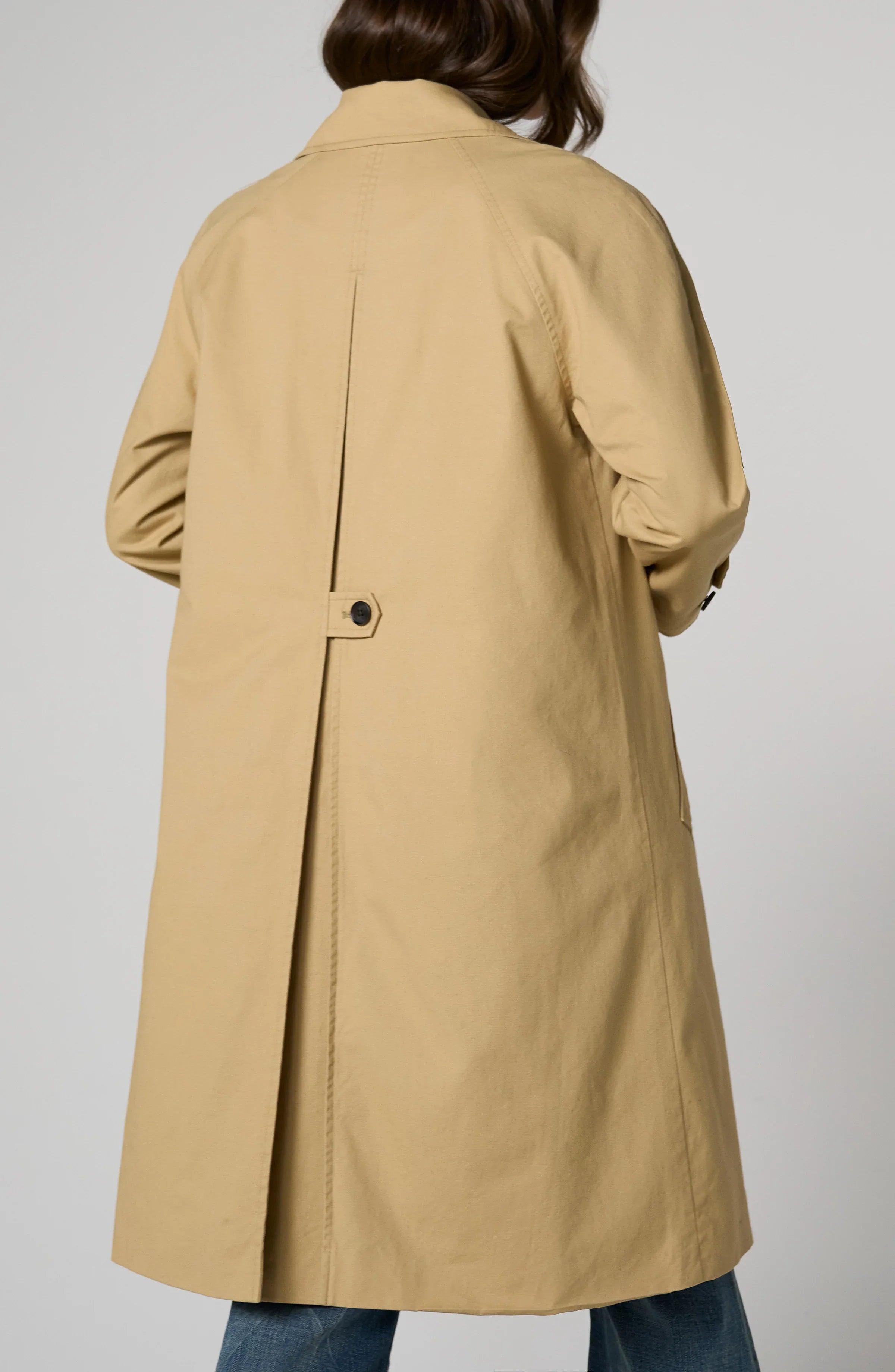 Raglan Sleeve Trench Coat W/ Pleat Back