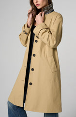 Raglan Sleeve Trench Coat W/ Pleat Back
