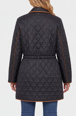 Quilted Coat W/ Cinched Waist
