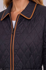Quilted Coat W/ Cinched Waist
