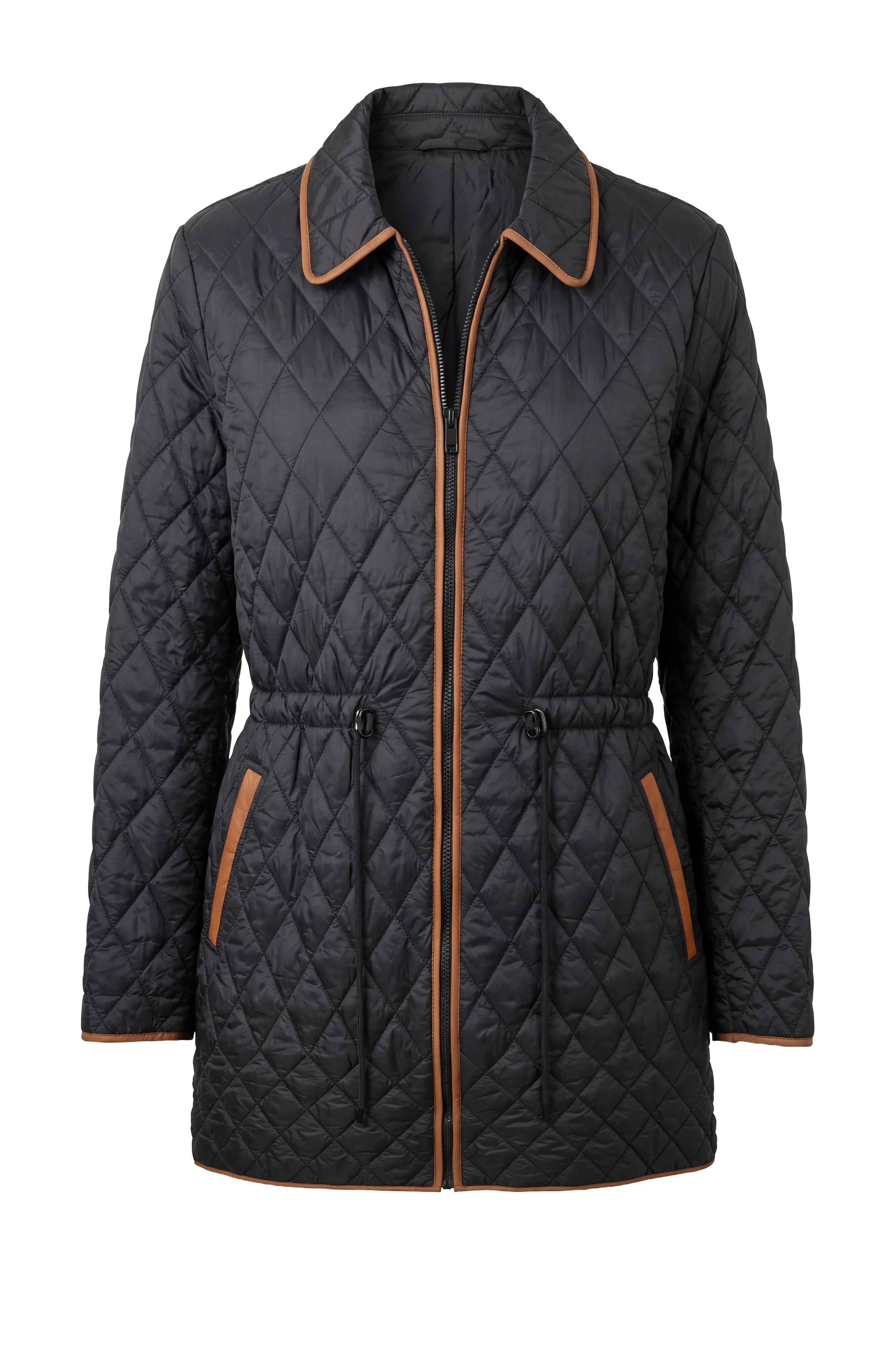 Quilted Coat W/ Cinched Waist