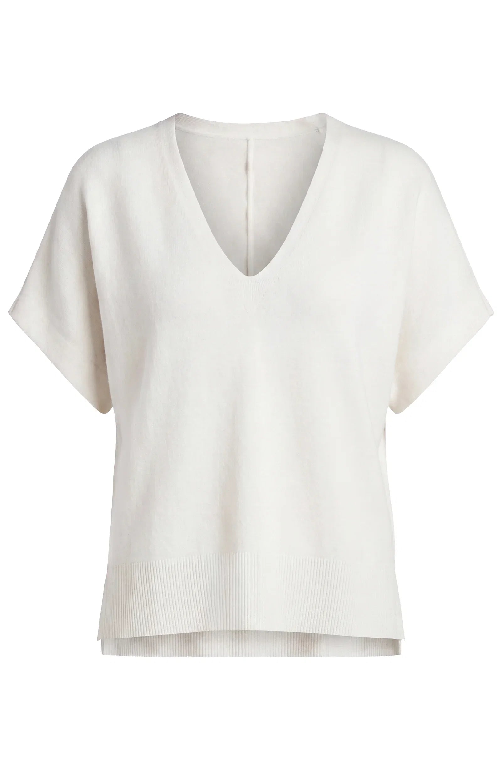 Short Sleeve V-neck Dolman Sweater