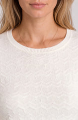 3/4 Sleeve Knit Top W/ Rib Trim