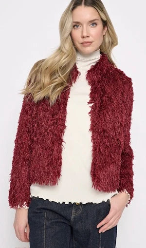 Faux Feather Short Jacket