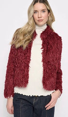 Faux Feather Short Jacket