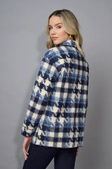 Picadilly Houndstooth Button-Front Jacket