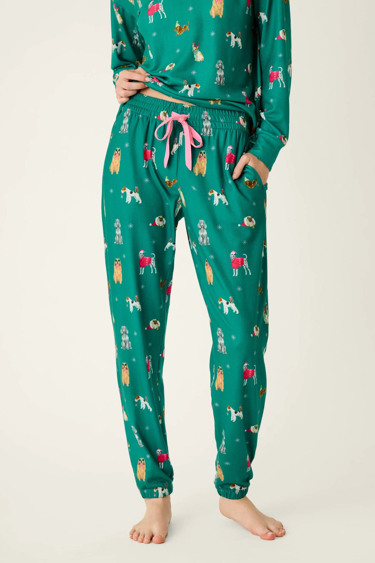 Happy Pawlidays Merry Mutts Dog Print Jogger Pants