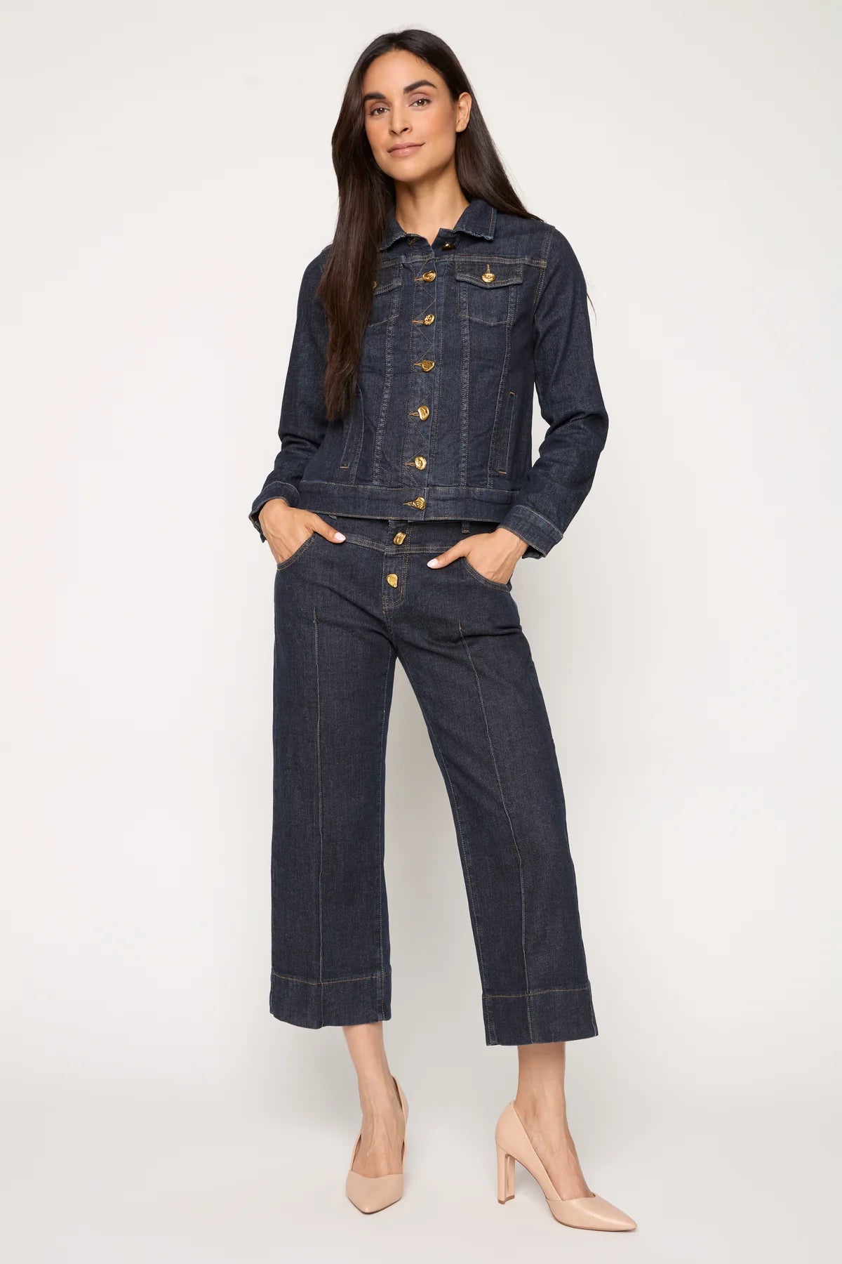 Wide-Leg Cropped Jeans
