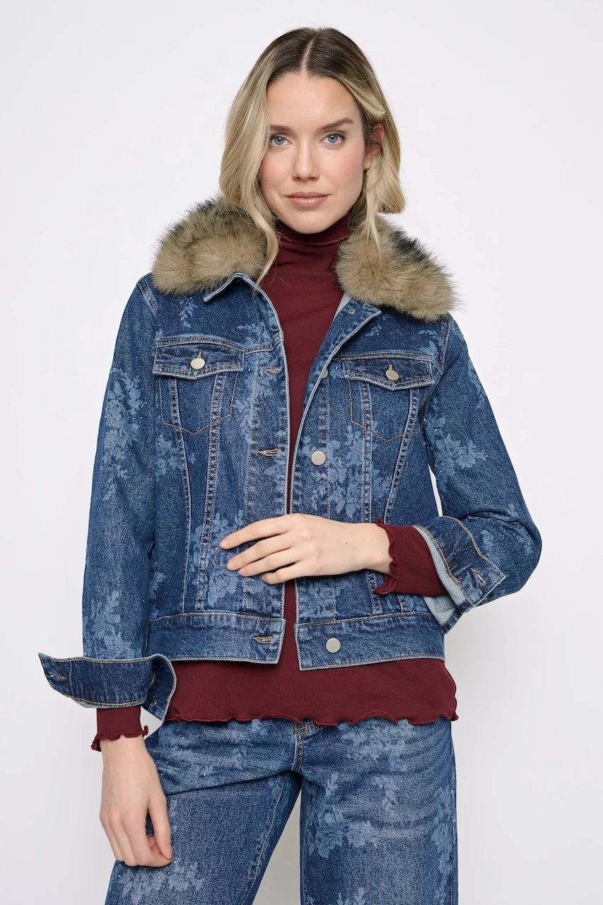 Fur Collar Denim Jacket