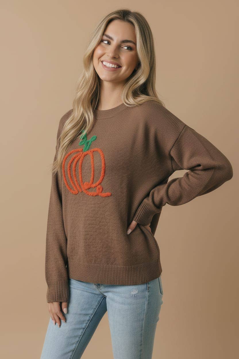 Pumpkin Glitter Embroidery