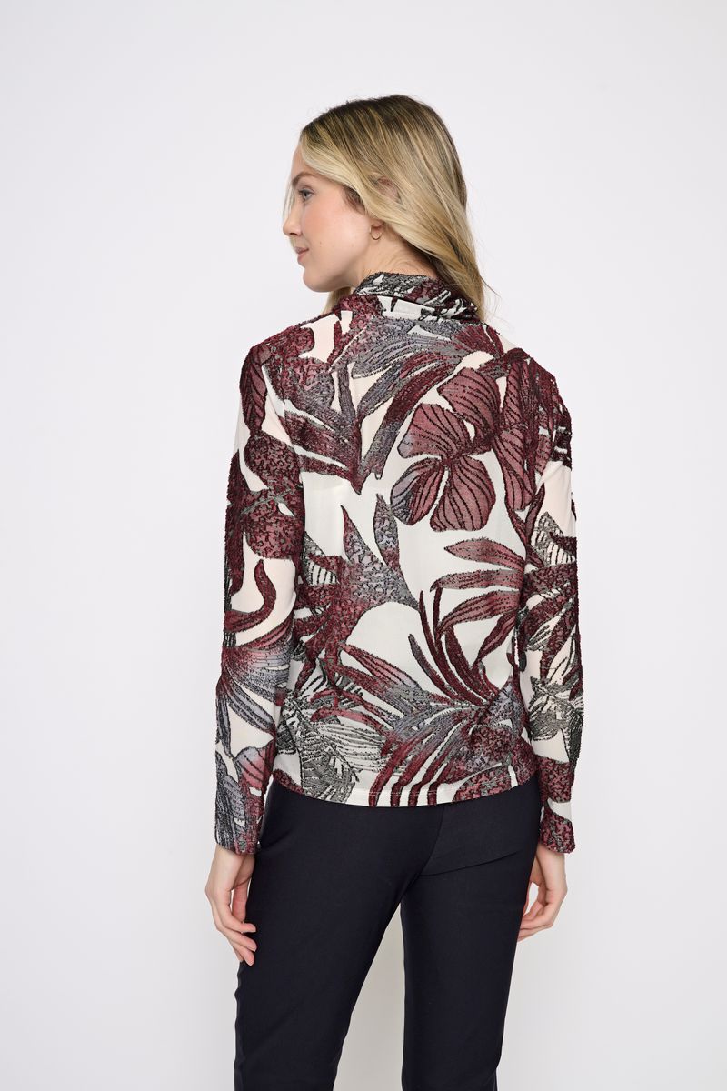 Long Sleeve Draped Neck Top