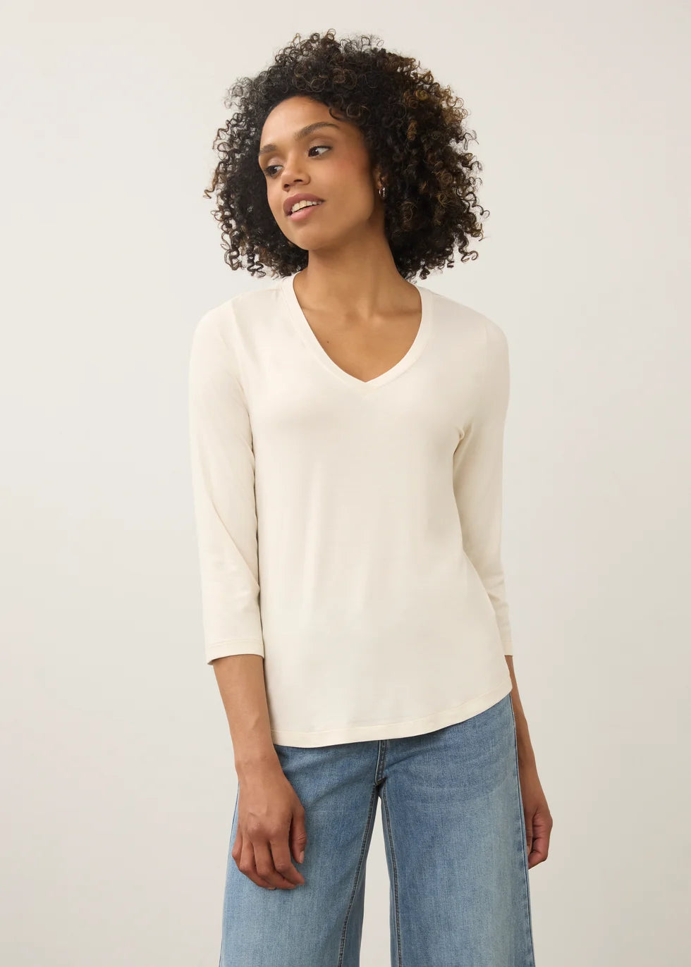 3/4 Sleeve V-Neck Top