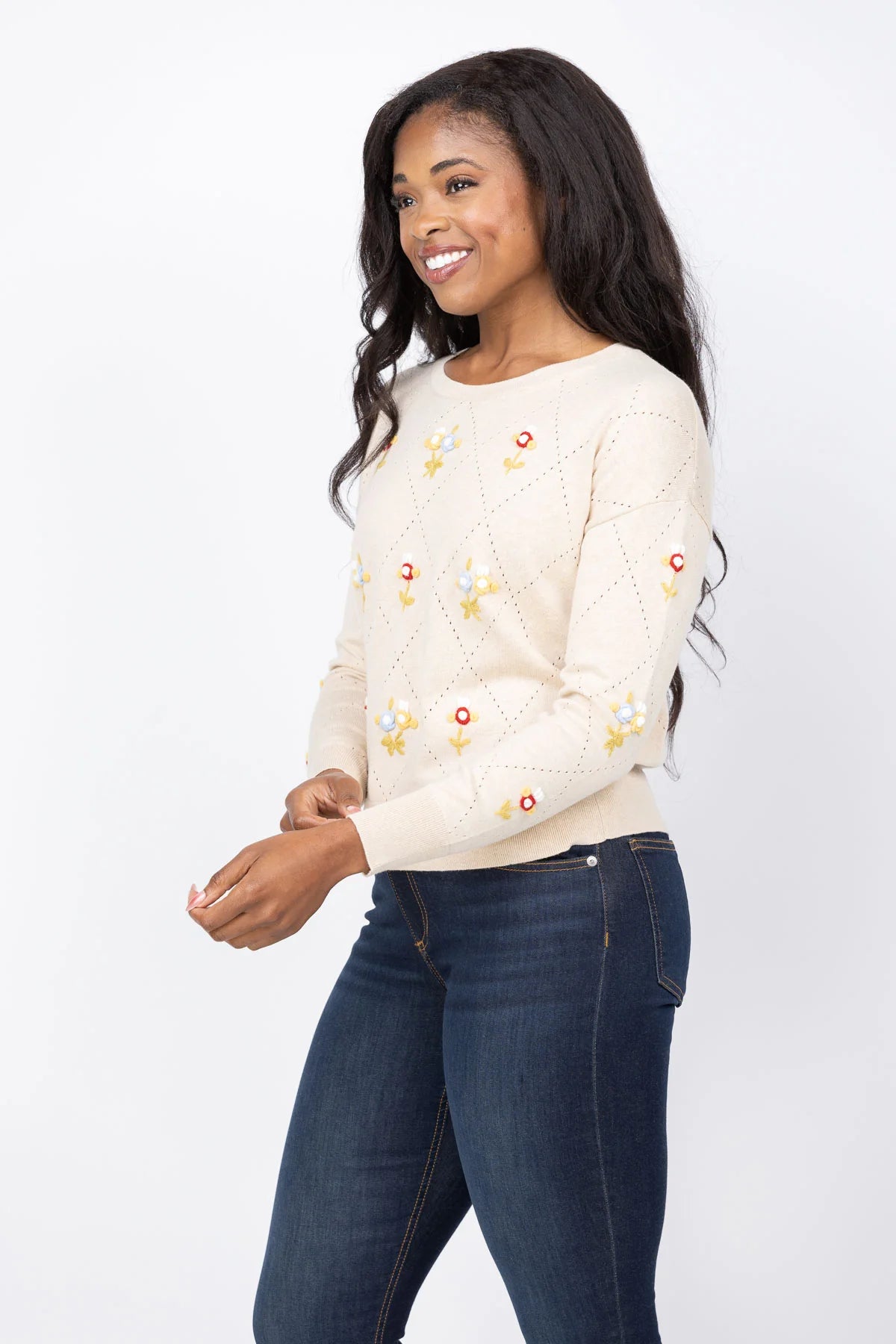 Floral Embroidered Sweater