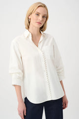 Pearl-Trim Button-Down Shirt
