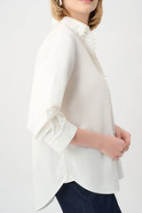 Pearl-Trim Button-Down Shirt