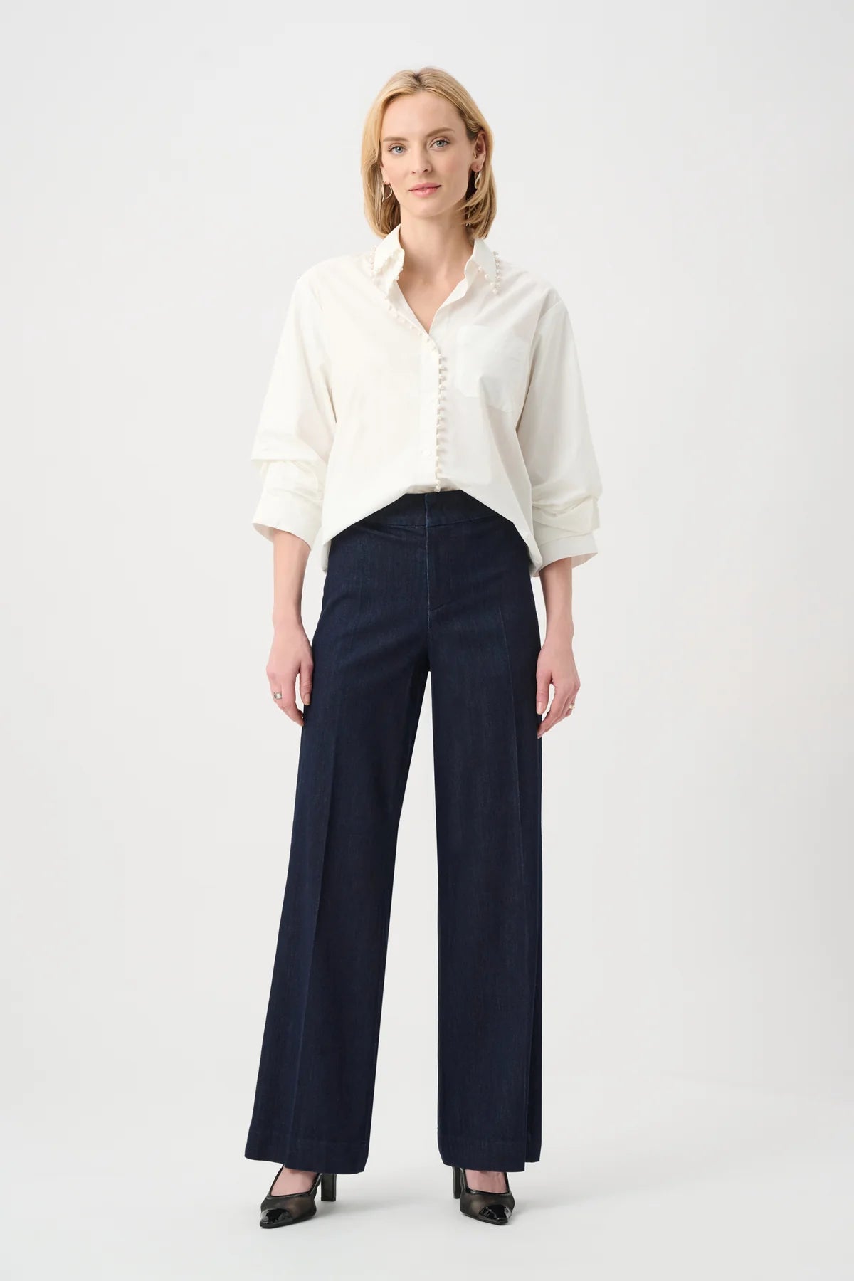Pearl-Trim Button-Down Shirt