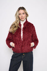 Faux Feather Short Jacket