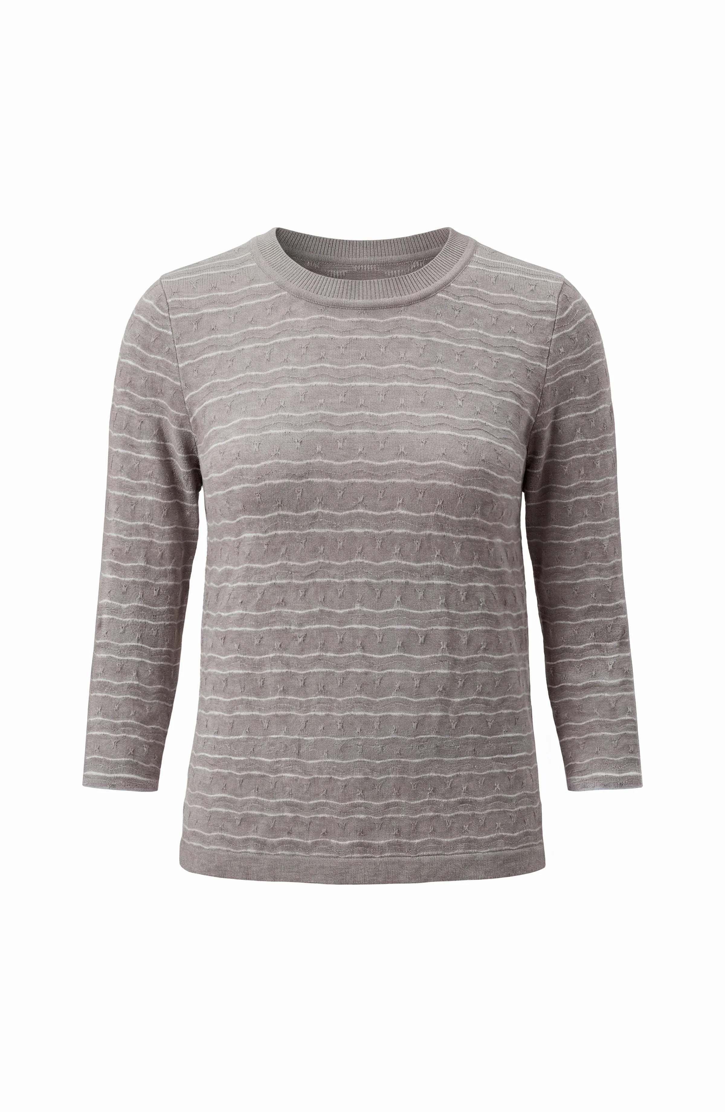 3/4 Sleeve Knit Top W/ Rib Trim